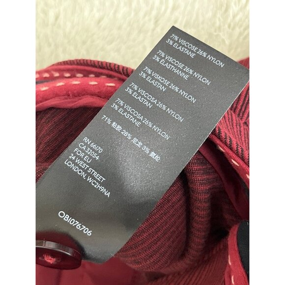 Anthropologie The Essential Trouser Red Black Textured Stripe Bootcut Pockets 6 - Picture 11 of 11